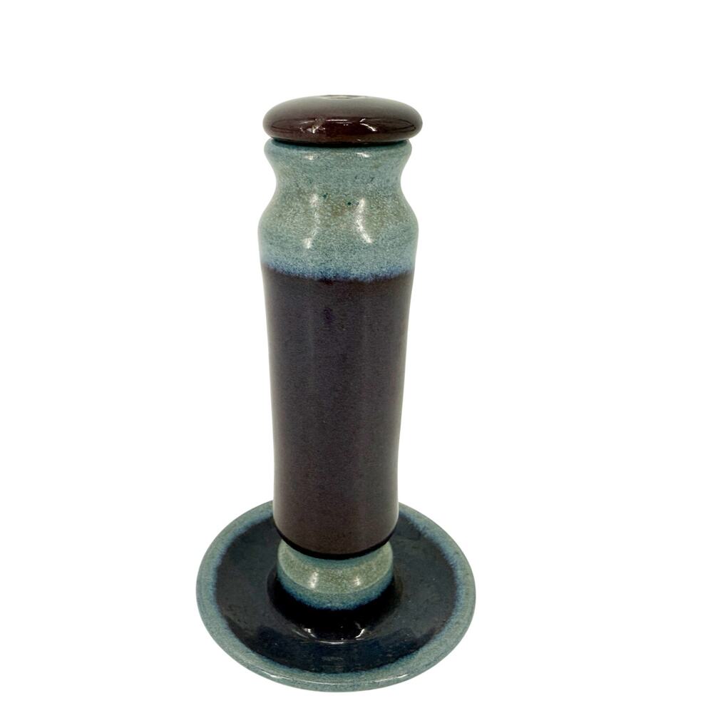 vintage purple & blue Ceramic Oil Lamp studio art pottery vase 6.5" tall Johnny